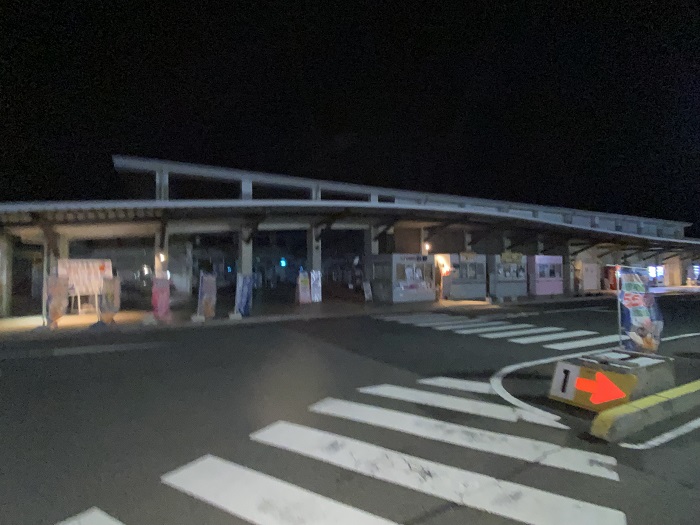 夜の道の駅北浦街道豊北の風景