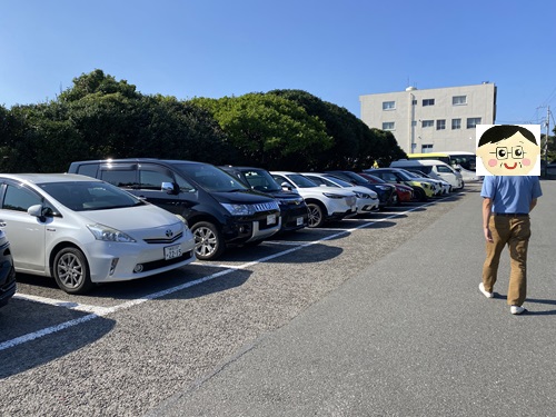 足摺岬の先端の駐車場