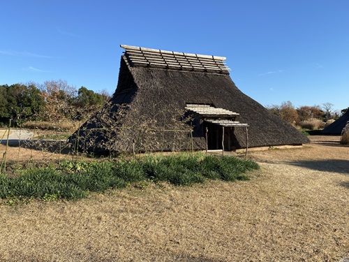 南のムラにある竪穴式住居と畑