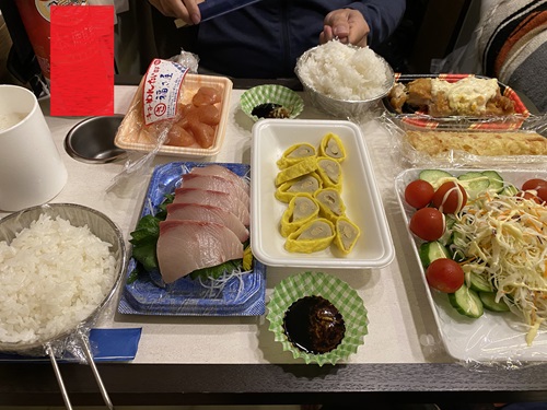 長者原駐車場での晩御飯