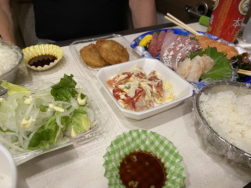 雁の里山本公園で食べる夜ご飯