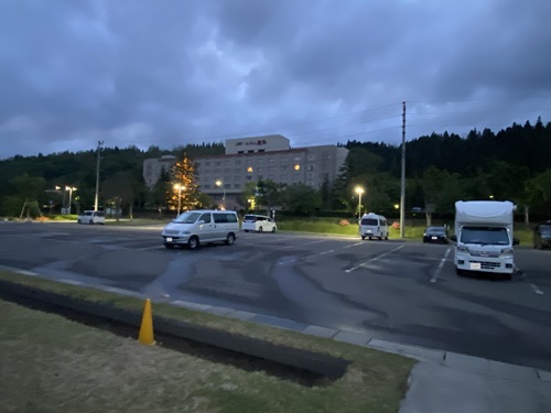 道の駅おおゆの夜間の様子