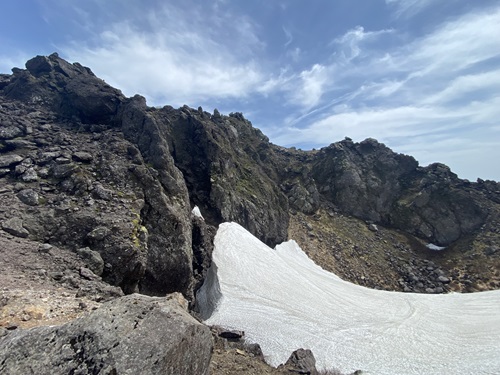 岩木山山道横の残雪