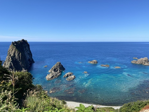 島武意海岸の遠景