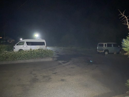 芥屋の大門公園の夜間の駐車場