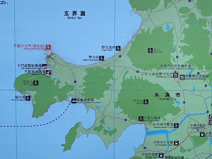 芥屋の大門公園の案内地図