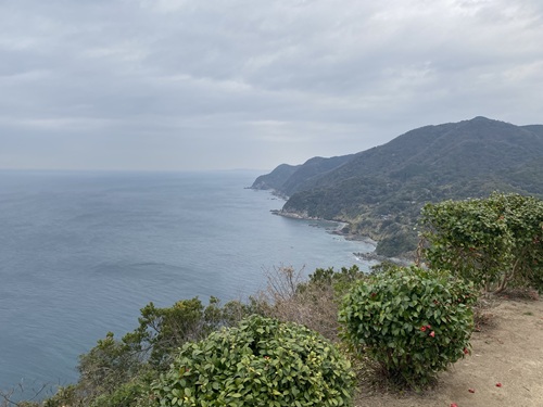 毘沙ノ鼻展望台から見える海と陸地