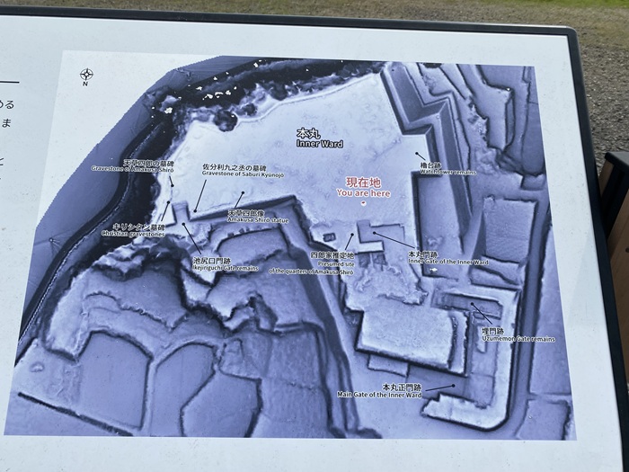原城跡現地にある本丸の地図