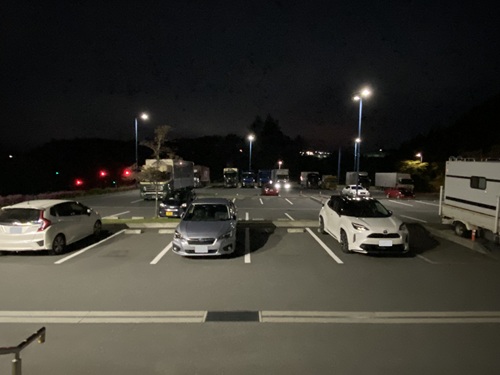 道の駅ならはの傾斜のある駐車場