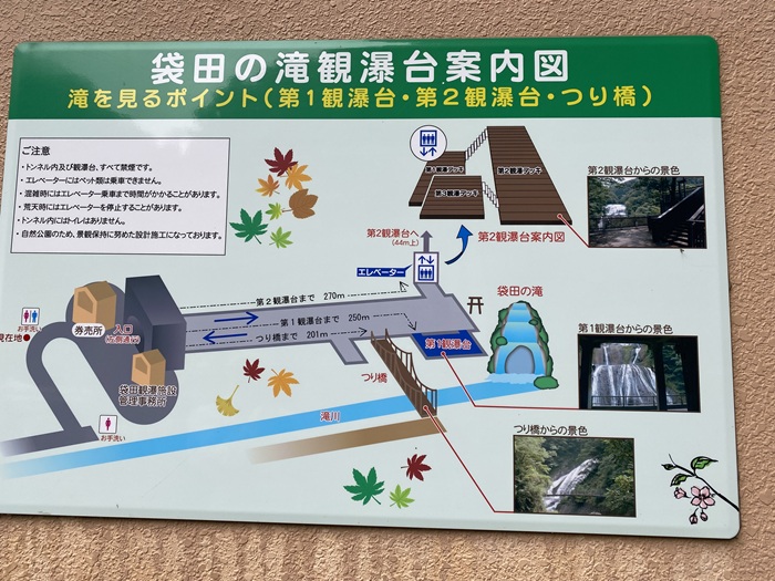 袋田の滝の観瀑台案内看板
