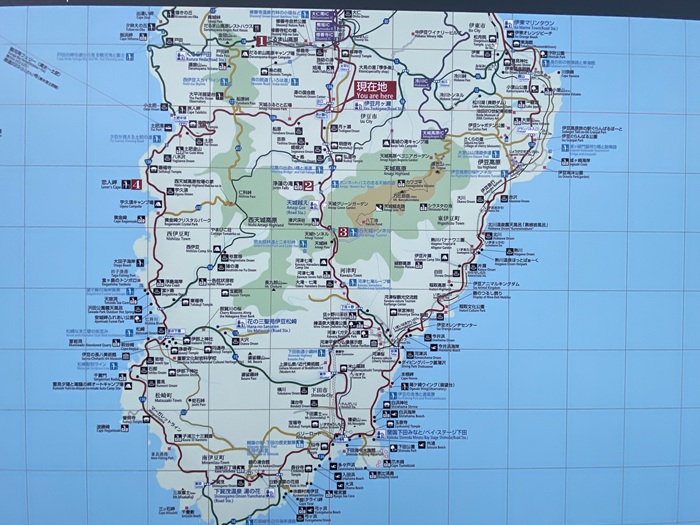 道の駅伊豆月ヶ瀬にある現地の案内地図