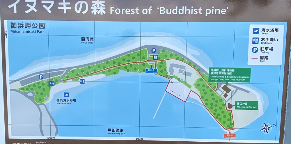 御浜岬公園にある現地案内看板