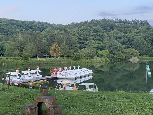 蓼科湖のボート乗り場