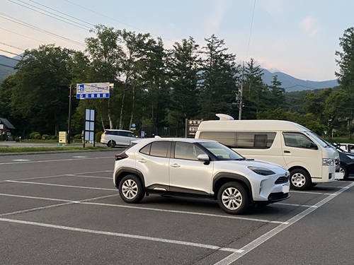 道の駅ビーナスライン蓼科湖の車の駐車位置