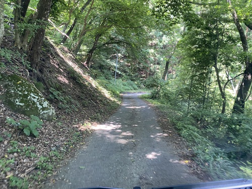 釈尊寺の駐車場に至る細い道
