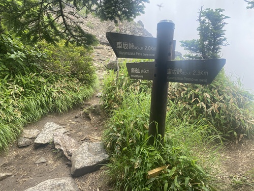 黒斑山の中コース分岐