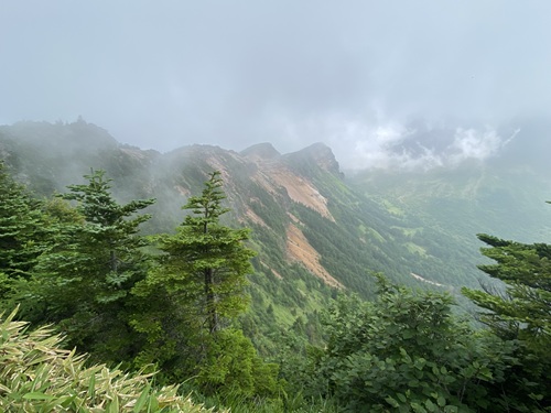 尾根道から見える眺望