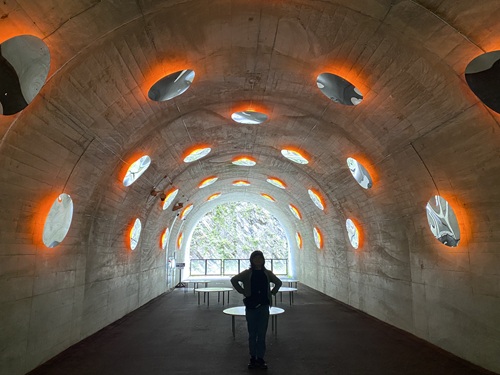 清津峡の変わった雰囲気の第三見晴所