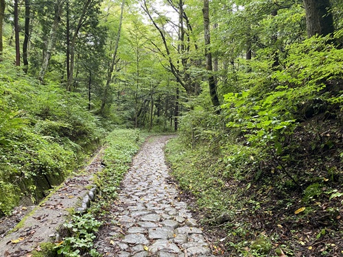 鳥居峠の石畳の道