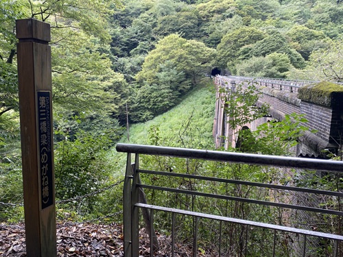 めがね橋の標識とめがね橋