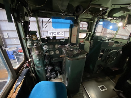 碓氷峠鉄道文化むらの展示されている列車の運転席
