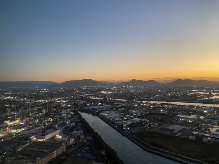 ソラキン５階から見える夕暮れの風景