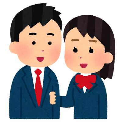 男女の学生のイラスト