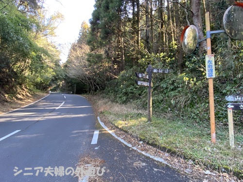 龍門司坂出口から車道を歩く道
