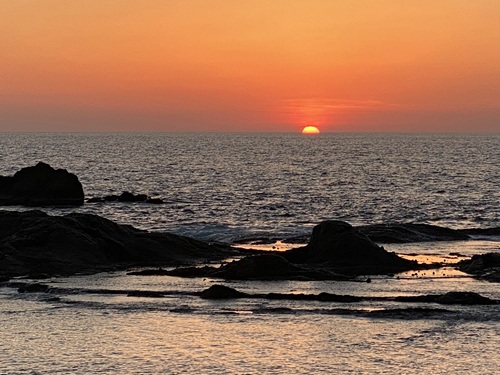 千畳敷に沈む美しい夕陽