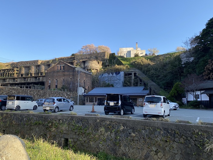 北沢浮遊選鉱場跡の駐車場